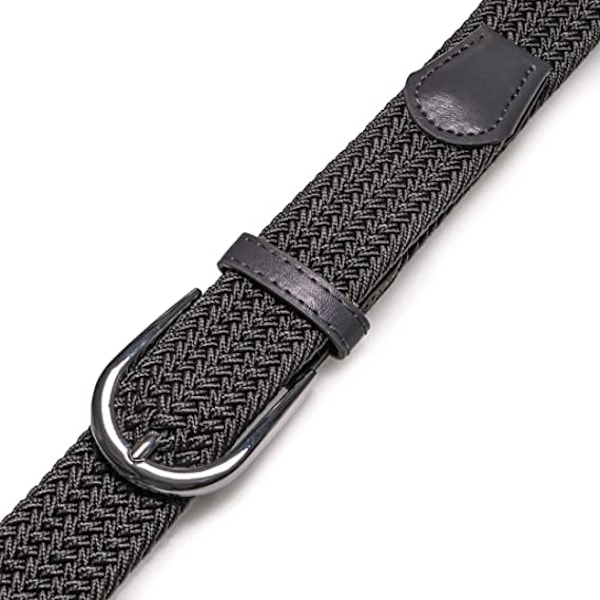 2 st Unisex Elastisk Flätad Bälte Elastisk Tygbälte för Män