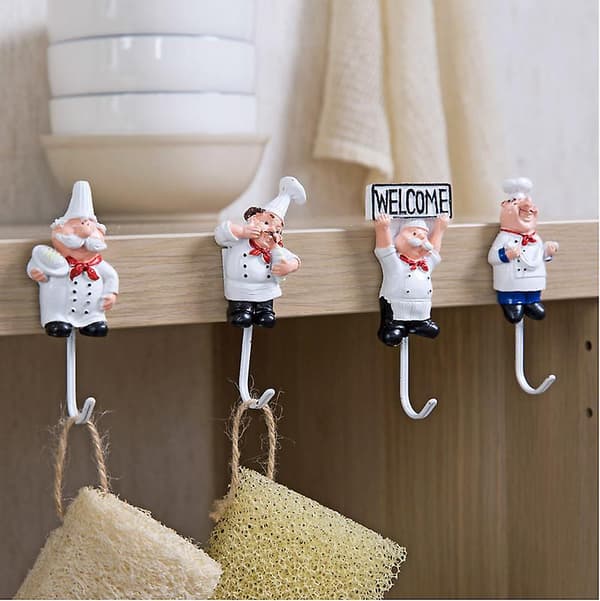 Lyckobringande 4-pack Multifunktionell Kök Cartoon Kock Form H