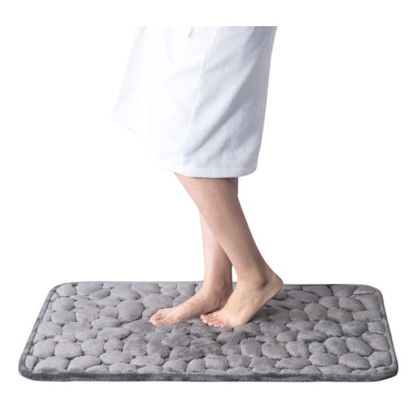 40x60CM Grå Indgangsmåtte Bademåtte i Memory Foam Hydrofil Peb