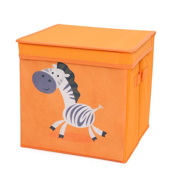 1 st (orange zebra, ca 28x28x28cm) förvaringslådor, leksaksorganisatör