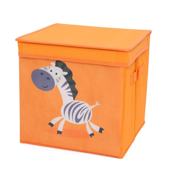 1 STK (orange zebra, ca. 28x28x28cm) opbevaringsbokse, legetøjsorganisator