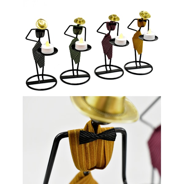 1 st Servitör ljusstake ornament järn ljushållare (H)