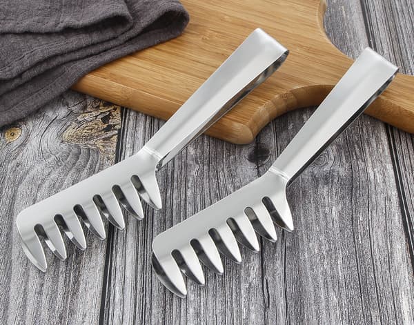 2-pack pastatång, serveringstång i rostfritt stål, S