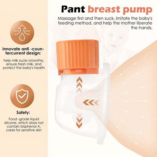 Brystpumpe (oransje), bærbar elektrisk brystpumpe med 3 moduser