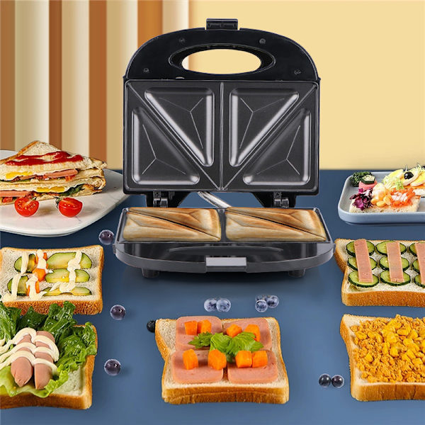 (A) Croque-monsieur -kone, Nopea ja tehokas, Helppo säilyttää, Tarttumaton pinnoite, Lukko lisäturvaa varten, Lämpökestävä