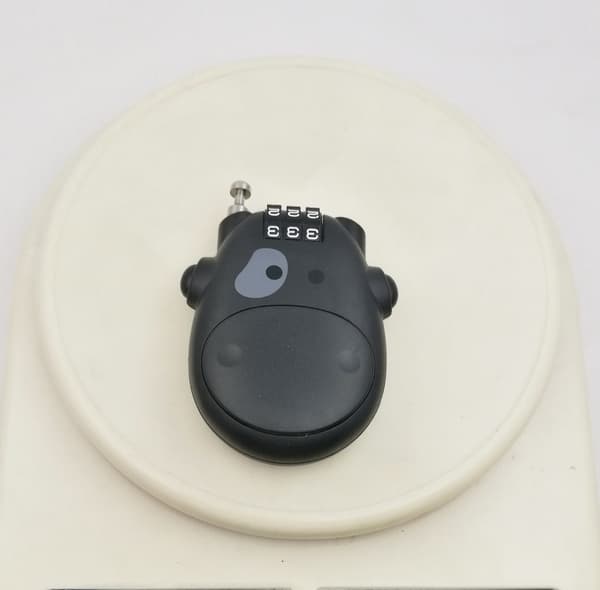 Sort Tre-cifret Teleskopisk Snorlås Kodelås