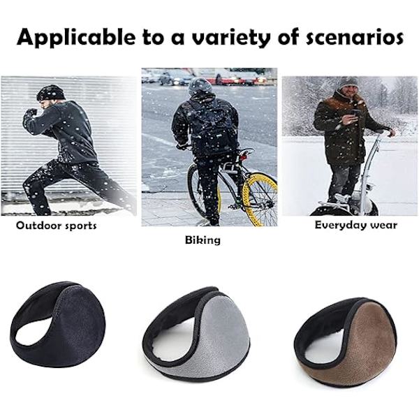 2 stk ørevarmere, sammenleggbare og elastiske fleece ørevarmere, vinter