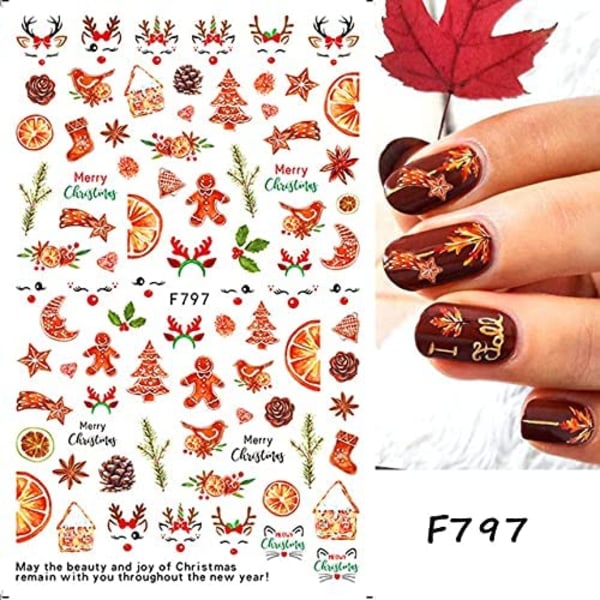 15 ark Christmas Nail Art Stickers Decals Selvklebende Pegat