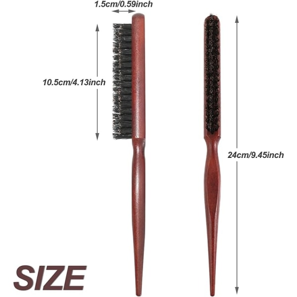 1PCS Teasing Boar Bristle Hair Brush, Professionell Hårborste, Bo