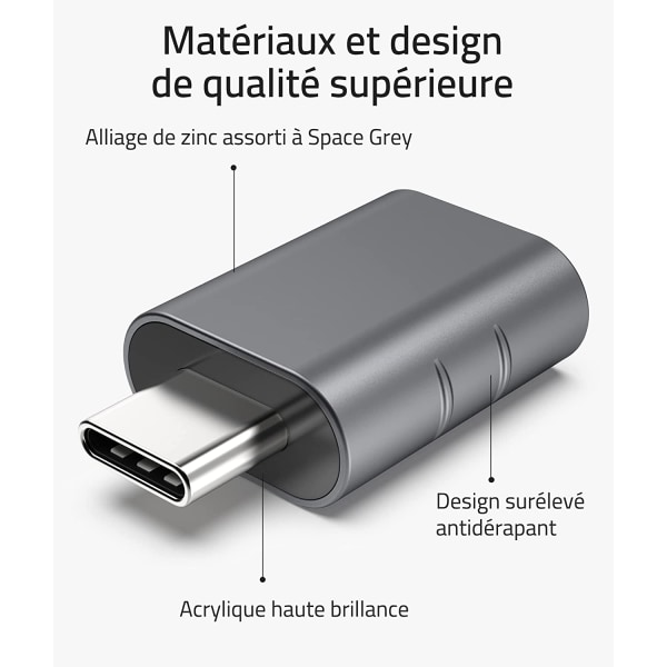 USB C til USB-adapter 2-pak USB C Han til USB3 hun-adapter, U