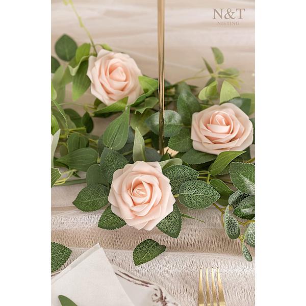 Kunstige roser, 25 stk. Real Touch falske skumroser DIY bryllup