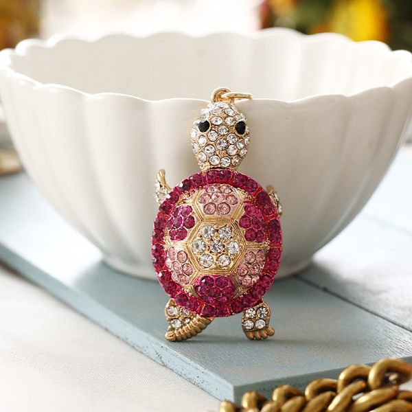Skildpadde Rhinestone Nøglering, Glitrende Krystal Legering Nøglering
