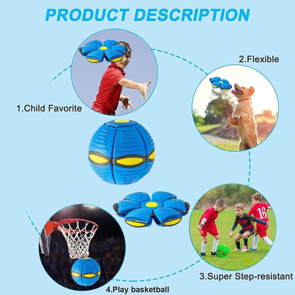 Hundefrisbeebold-blå, frisbeeboldhundelegetøj, magisk frisbeebold T