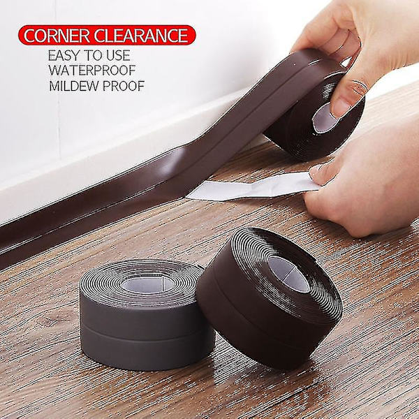 Vanntett tetningsteip DIY selvklebende muggsikker tetningsmiddel tape tapet kjøkkengulv PVC（2,2 cm x 320 cm）