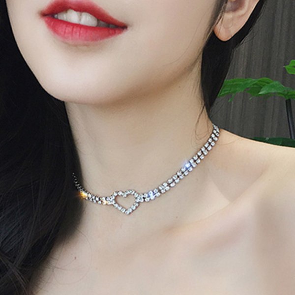 Kristallisydän Choker-kaulakoru Morsiustimanttikaulakoru Naisten Gi