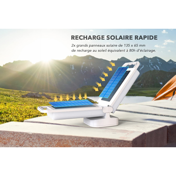 Oppladbar Camping Solar Lys, Bærbar Lysstyrke Justerbar