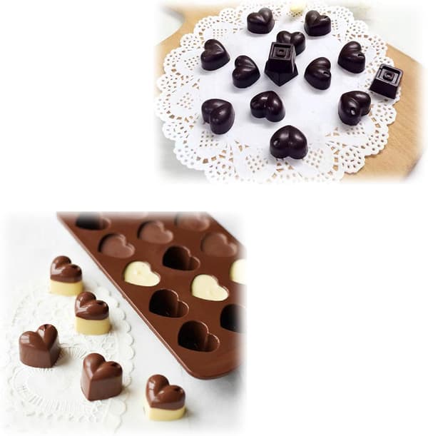Valentine's Day Silikon 15 Hulrom Hjerteformet Sjokoladeform