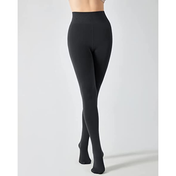 Fleecefôrede leggings for kvinner, vintervarme, tykke strømpebukser, termiske