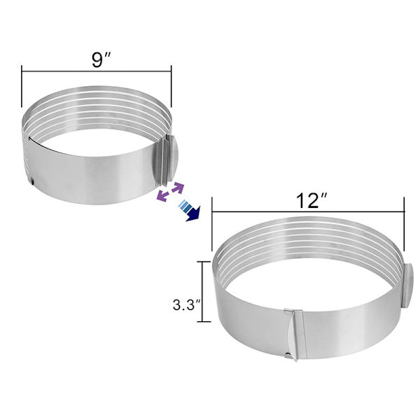 Ring Cutter Lagkage Slicer, Justerbar Ring 7 Lag Mouss