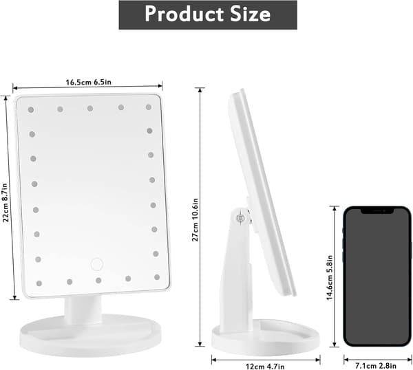 Lighted Mirror, 10X forstørrende LED Makeup Mirror, LED Mirror, USB