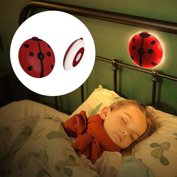 Trådløs Led Pir Bevægelsessensor Ladybug Night Light Børneværelse