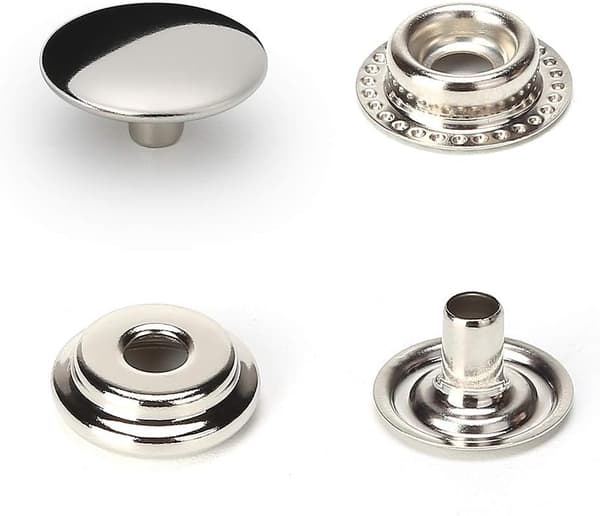 100 stk. 15 mm rustfrit stål tryklås trykknap hætte knap