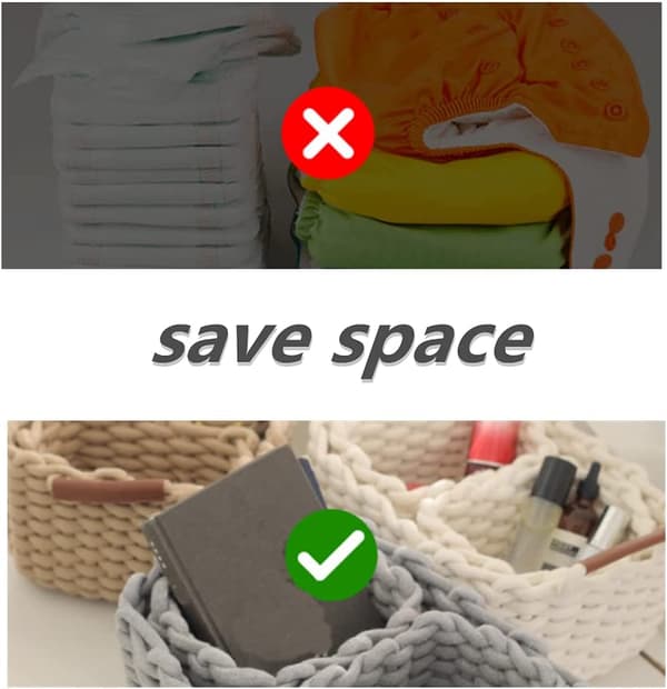 Dekorativ förvaringskorg i bomullsrep, naturlig rektangulär