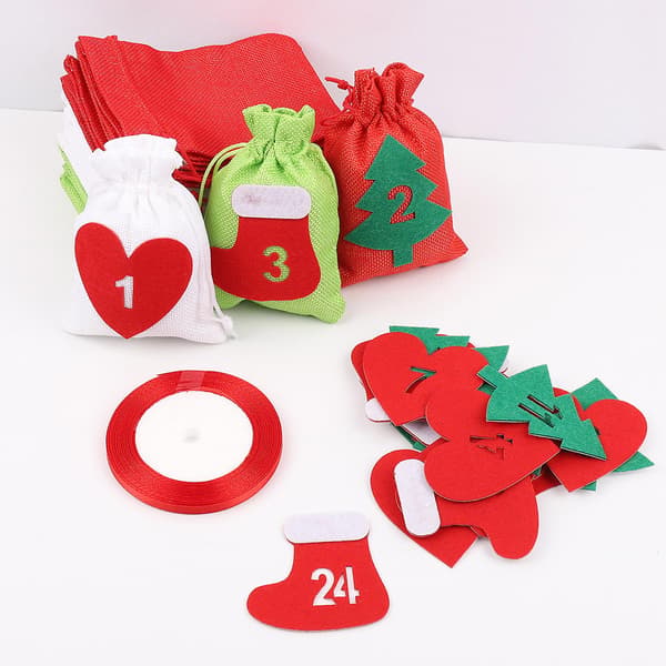 Jutepose Adventskalender Stoffpose Til Barn Kvinner Og M
