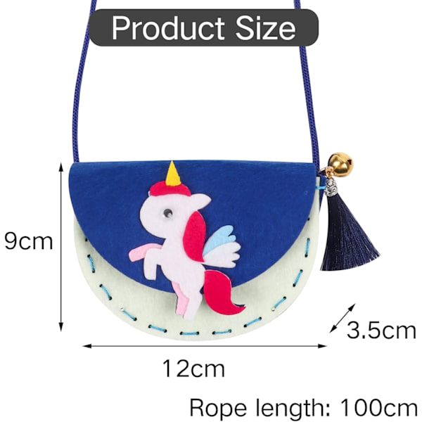 Ompelusarja lapsille (Navy Unicorn), DIY-sarja pienille tytöille, ei-kudottu yksisarvinen askartelusetti langalla, neulalla ja tarvikkeilla, aktiviteetti- ja kehityslelut