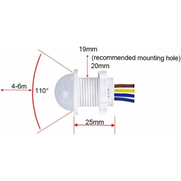 Infraröd rörelsesensor LED Downlight Pir100v-240v Ljusströmbrytare