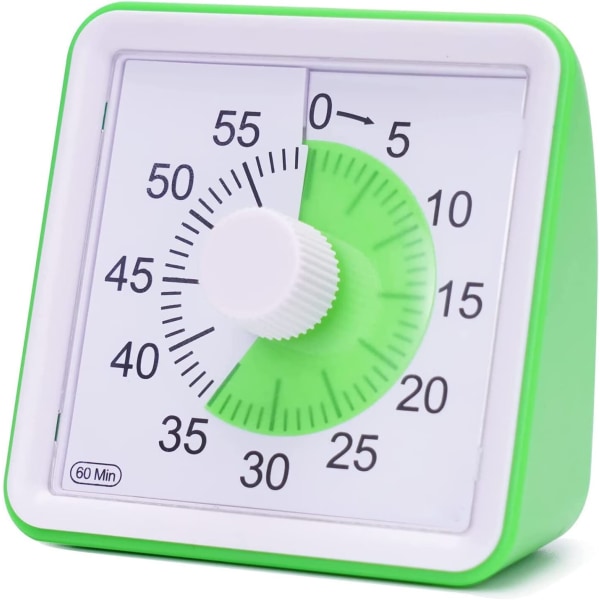 Grøn visuel analog timer, lydløs nedtælling, også til tidsstyring