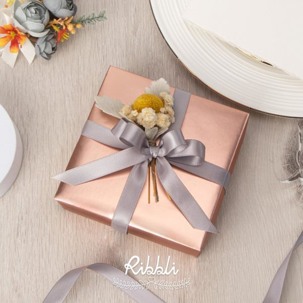 Presentpapper för bröllop, födelsedag, jul (roséguld)