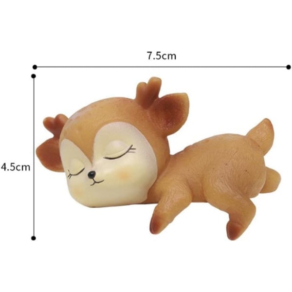 6 kpl Lovely Silicone Fawn Ornaments Baby Sleeping Animal Dec