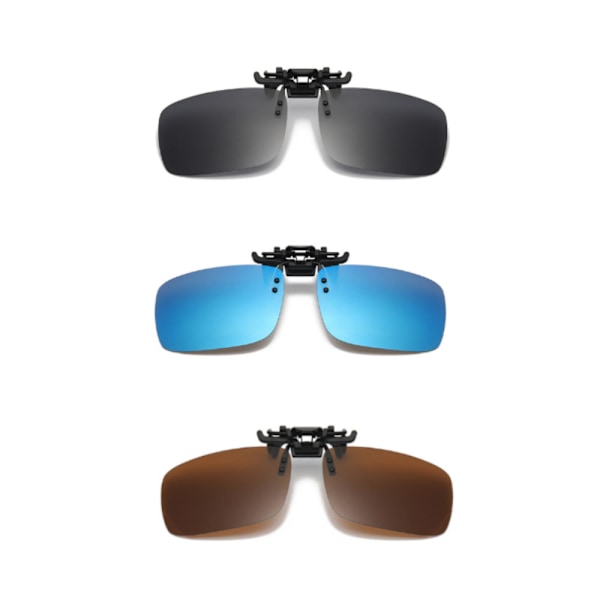 Polariserede Clip-on Solbriller med Flip Up Funktion Anti-Glare-Sort