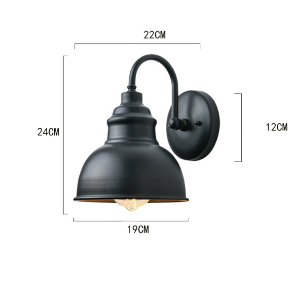 Retro utendørs vegglampe vanntett hagelampe utendørs villa b