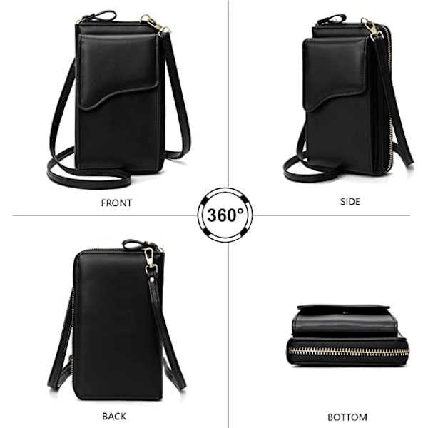 Lille læder skuldertaske, crossbody taske mobiltelefon pung pung