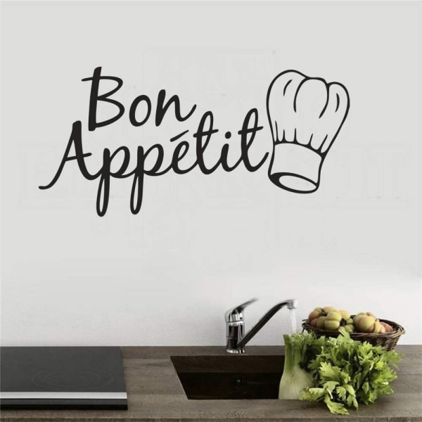 Fransk citat aftageligt vinyl vægmærkat til køkken, spisestue