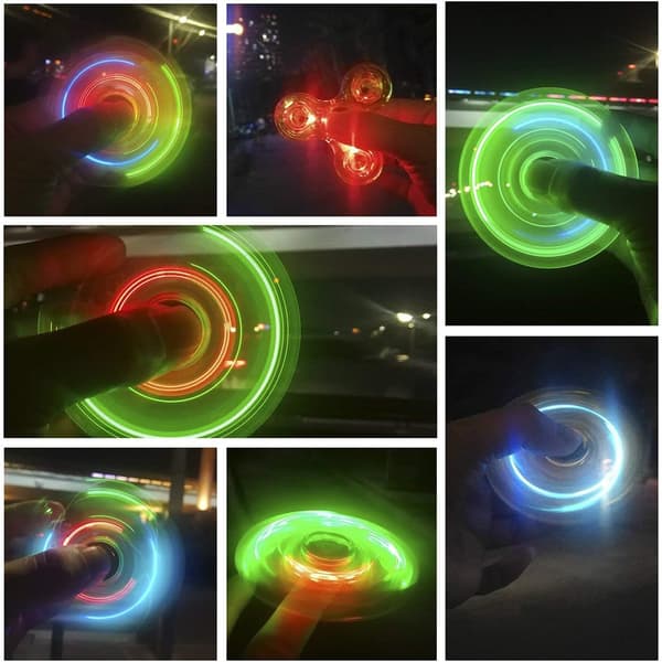 LED-lys Fidget Spinner, Lys Fidget Finger Legetøj Hånd Spinner -