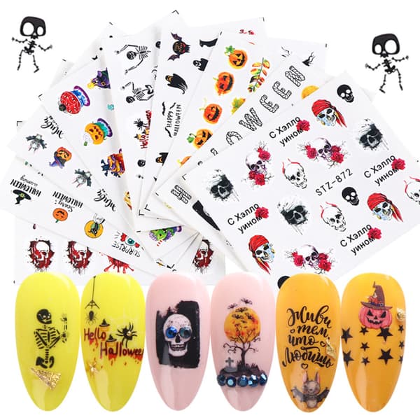 48 stk. negleplejestickers Halloween ins populære søde græskar