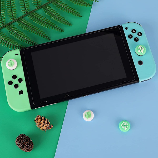 Söta tumgreppskydd (grönt blad) för Nintendo Switch/Switch Lit