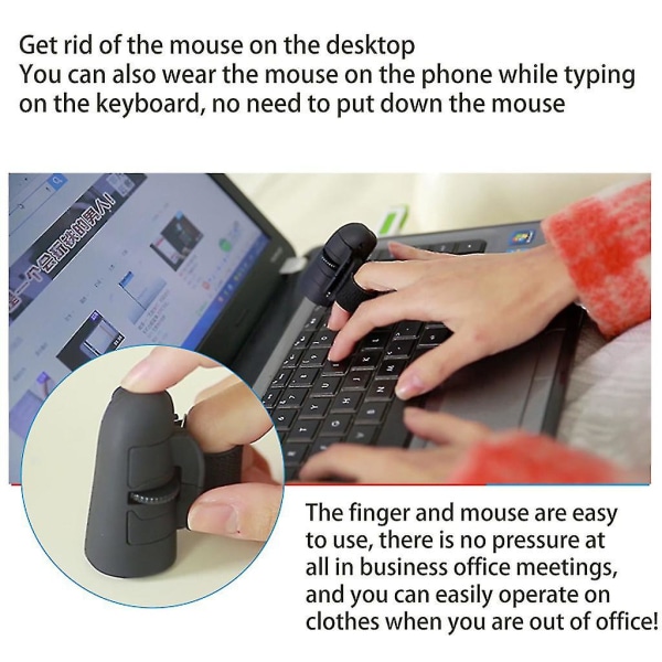 Én 2,4G trådløs mus, kreativ trådløs finger-lat-mus