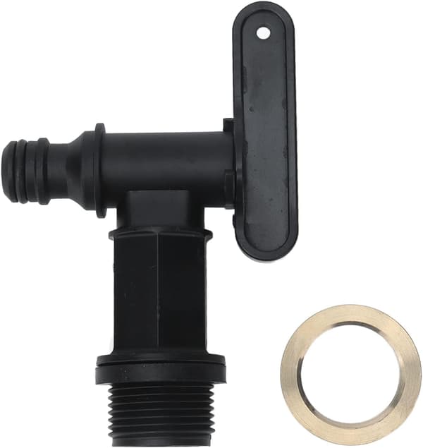 Regnvandscisternhane 2-pak - 3/4' IBC-gevind - Lerventil Adapter