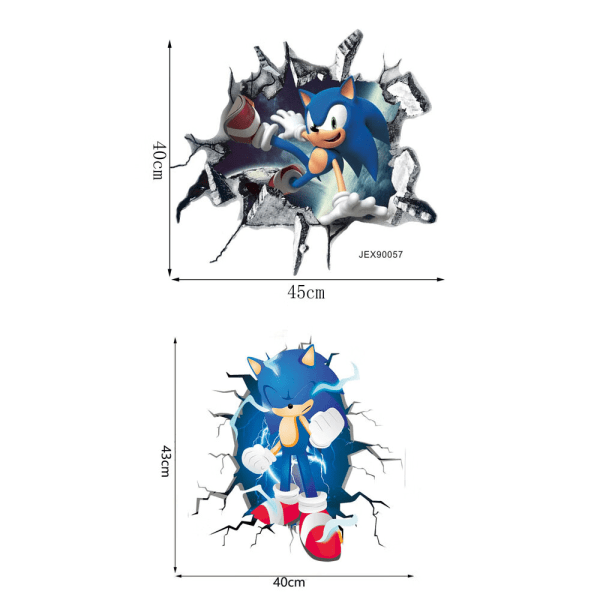 Kaksiosainen set 45cm × 40cm ja 43cm × 40cm Nick-tarrat itseliimautuvat