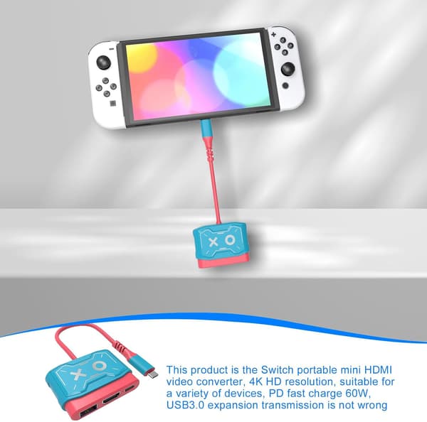 Telakka Nintendo Switch OLED:lle, 3-in-1 Switch TV -sovitin 4K H