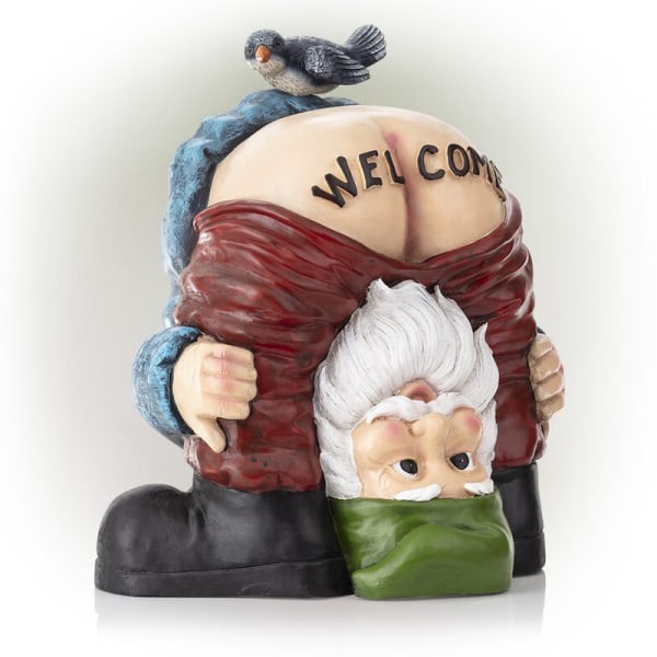 Roliga Buttock Byxor Off Gnomes Välkommen Trädgård Ornament Funn