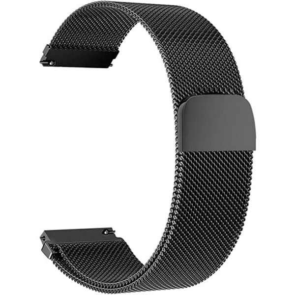 Black 22mm Watch Strap,Metal Watch Strap for Men Women,Stainless