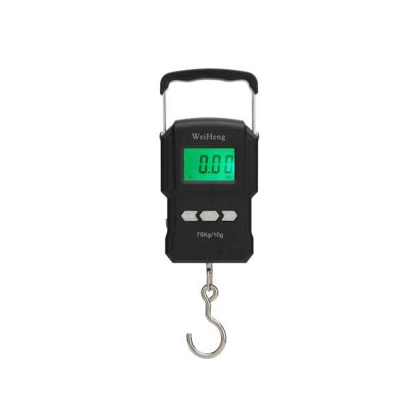 75 kg hanging luggage scale, electronic fishing scale with backl