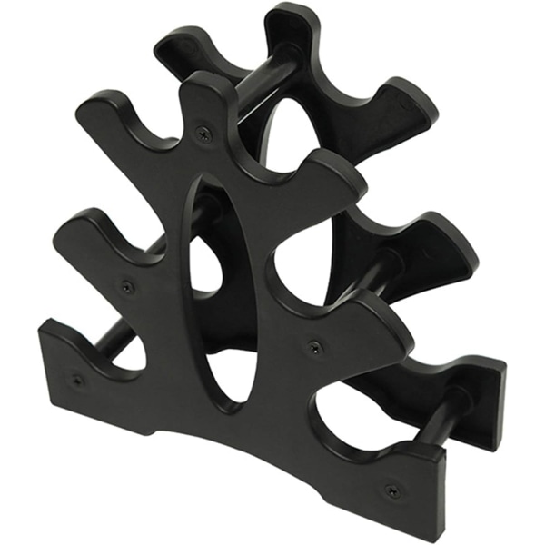 Liten Hantelholder Rack 3-Tier Hantelholder Plast Hantelholder Hantel Oppbevaringsstativ Sports Treningstilbehør for Hjem, Tretre Form, Svart