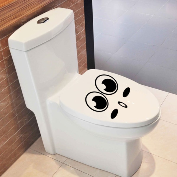 Store øjne o mund WC-klistermærker, wallstickers til WC, badeværelse, ki