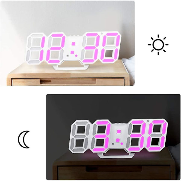 Väggklocka Digital Alarm Digital Vägg LED Nummer Tid Alarm